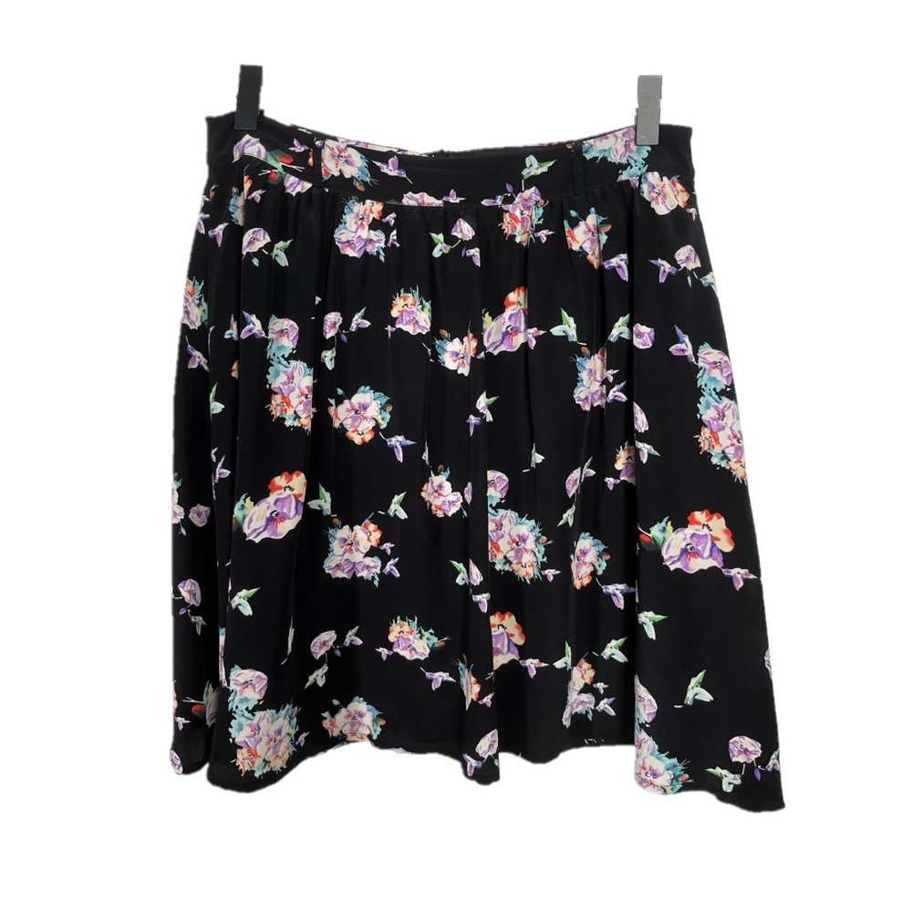 Yumi Kim Black Floral Print Mini Skirt